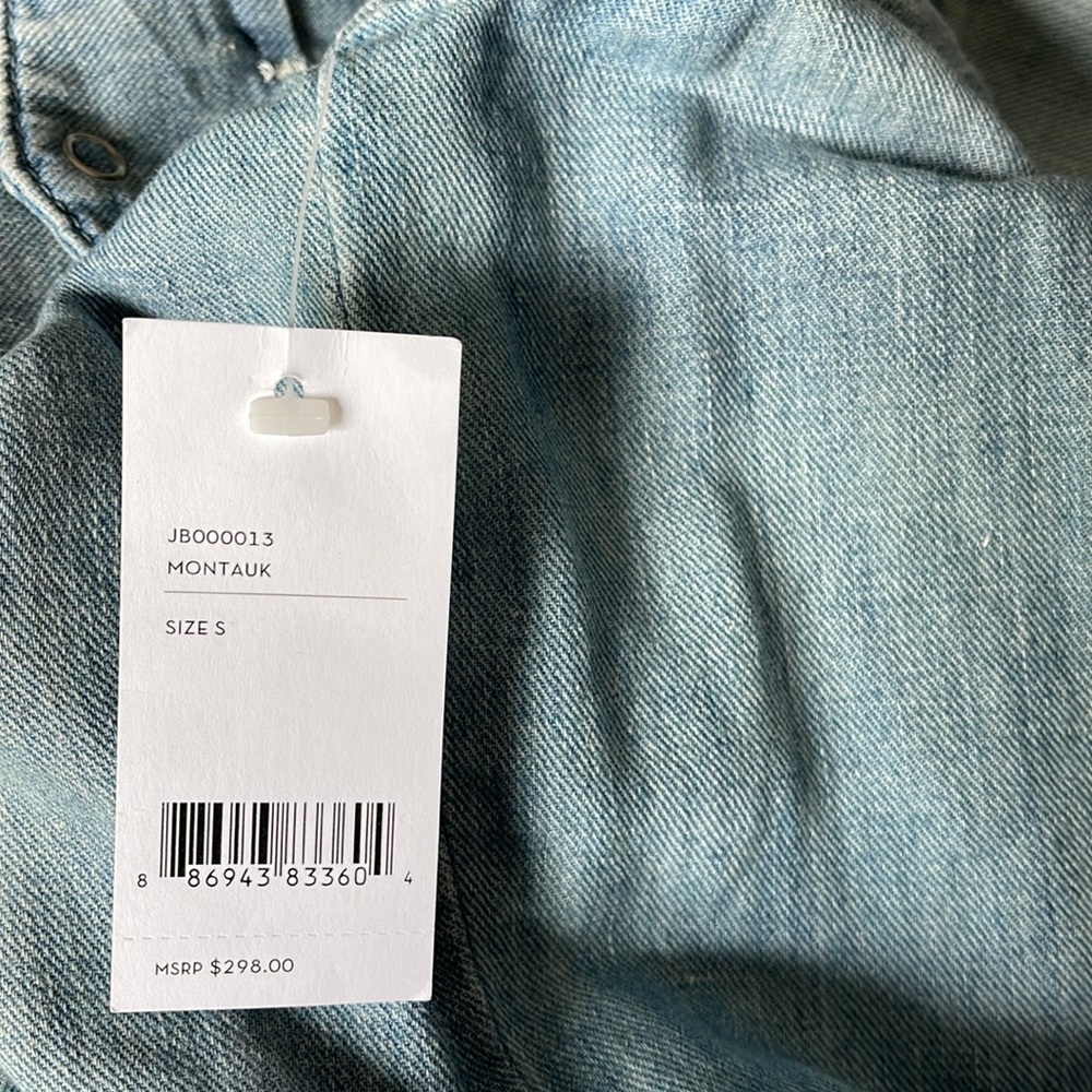J. Brand Kayla Denim Jumper Romper in Montauk Wash Linen Blend Size Small NWT - Picture 8 of 9